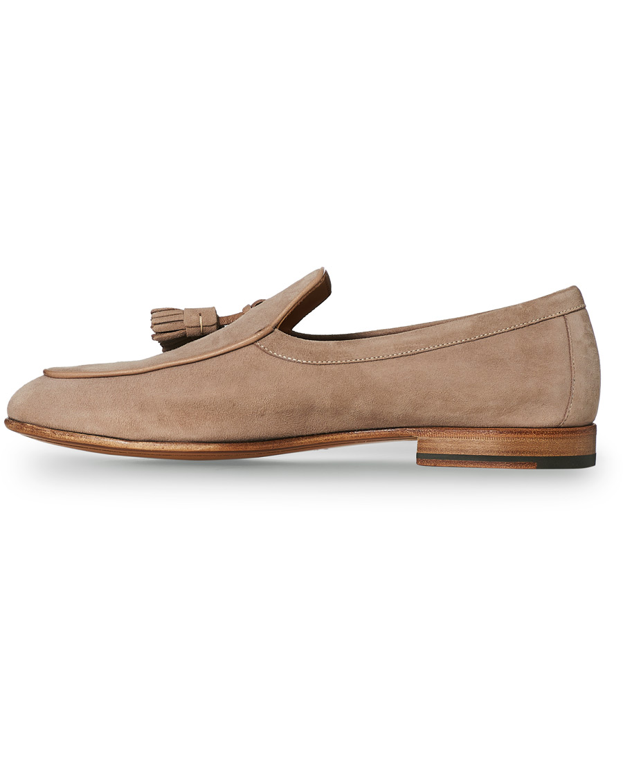 Herre | Santoni Belgian Loafer Sand Suede | Santoni | Belgian Loafer Sand Suede