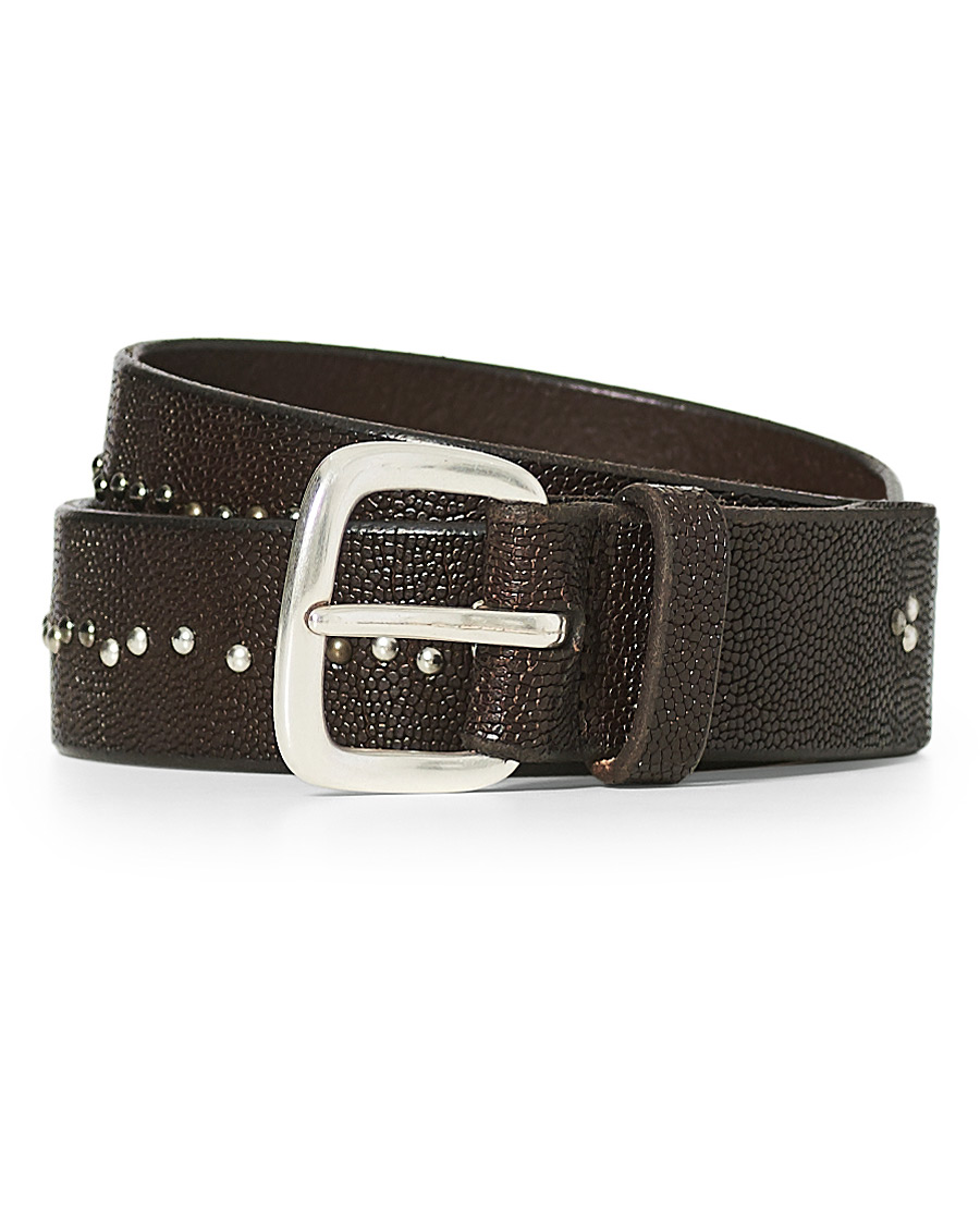 Herre | Orciani Grained Nit Belt 3,5 cm Dark Brown | Orciani | Grained Nit Belt 3,5 cm Dark Brown