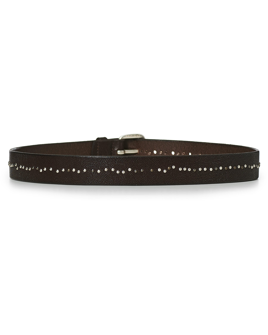 Herre | Orciani Grained Nit Belt 3,5 cm Dark Brown | Orciani | Grained Nit Belt 3,5 cm Dark Brown