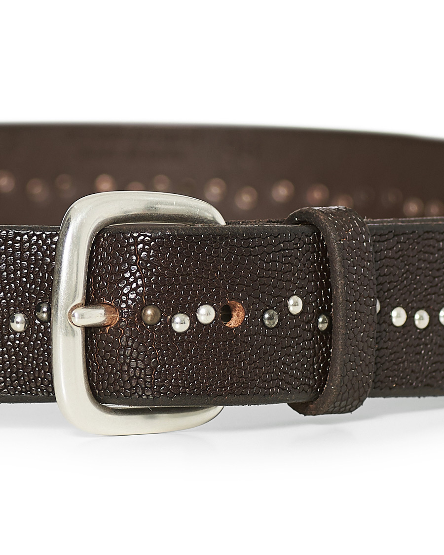 Herre | Orciani Grained Nit Belt 3,5 cm Dark Brown | Orciani | Grained Nit Belt 3,5 cm Dark Brown