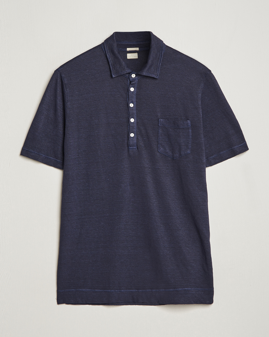 Herre | Polotrøjer | Massimo Alba | Wembley Linen Polo Navy
