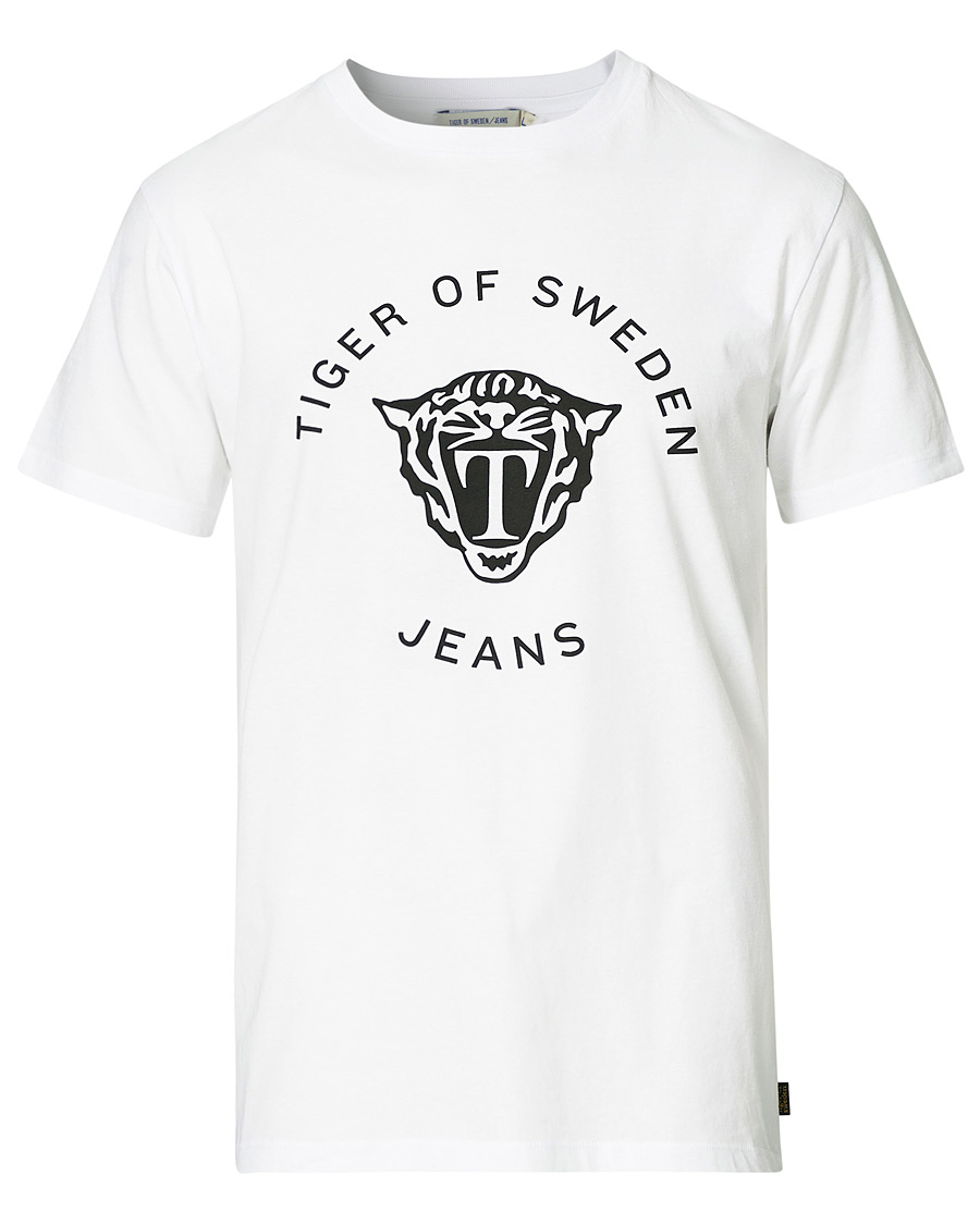 Herre | T-Shirts | Tiger of Sweden Jeans | Fleek Logo Crew Neck Tee White