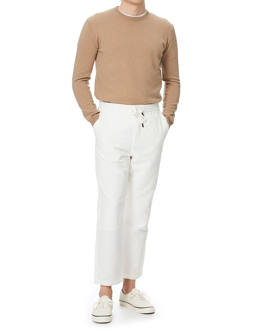 Herre | Bukser | Tiger of Sweden | Torin Cotton/Linen Drawstring Trousers Cream