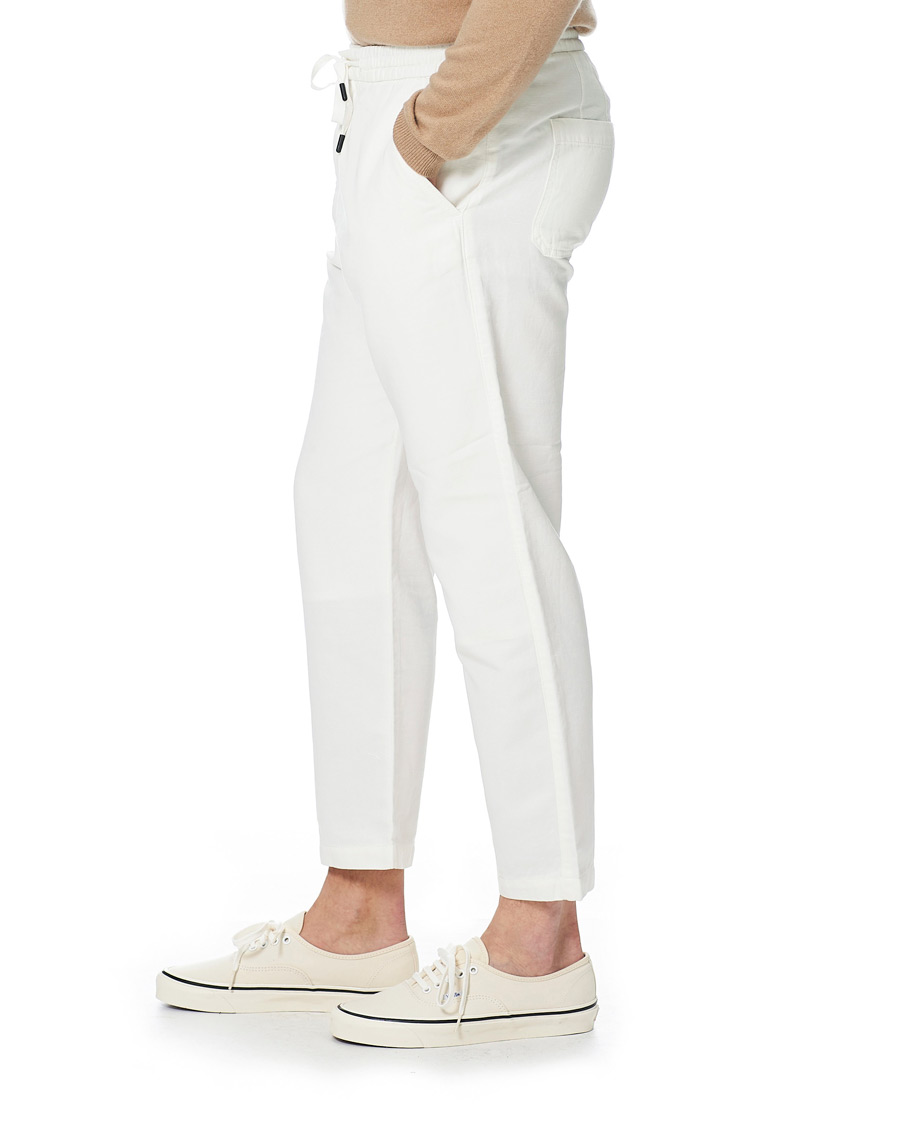 Herre | Bukser | Tiger of Sweden | Torin Cotton/Linen Drawstring Trousers Cream