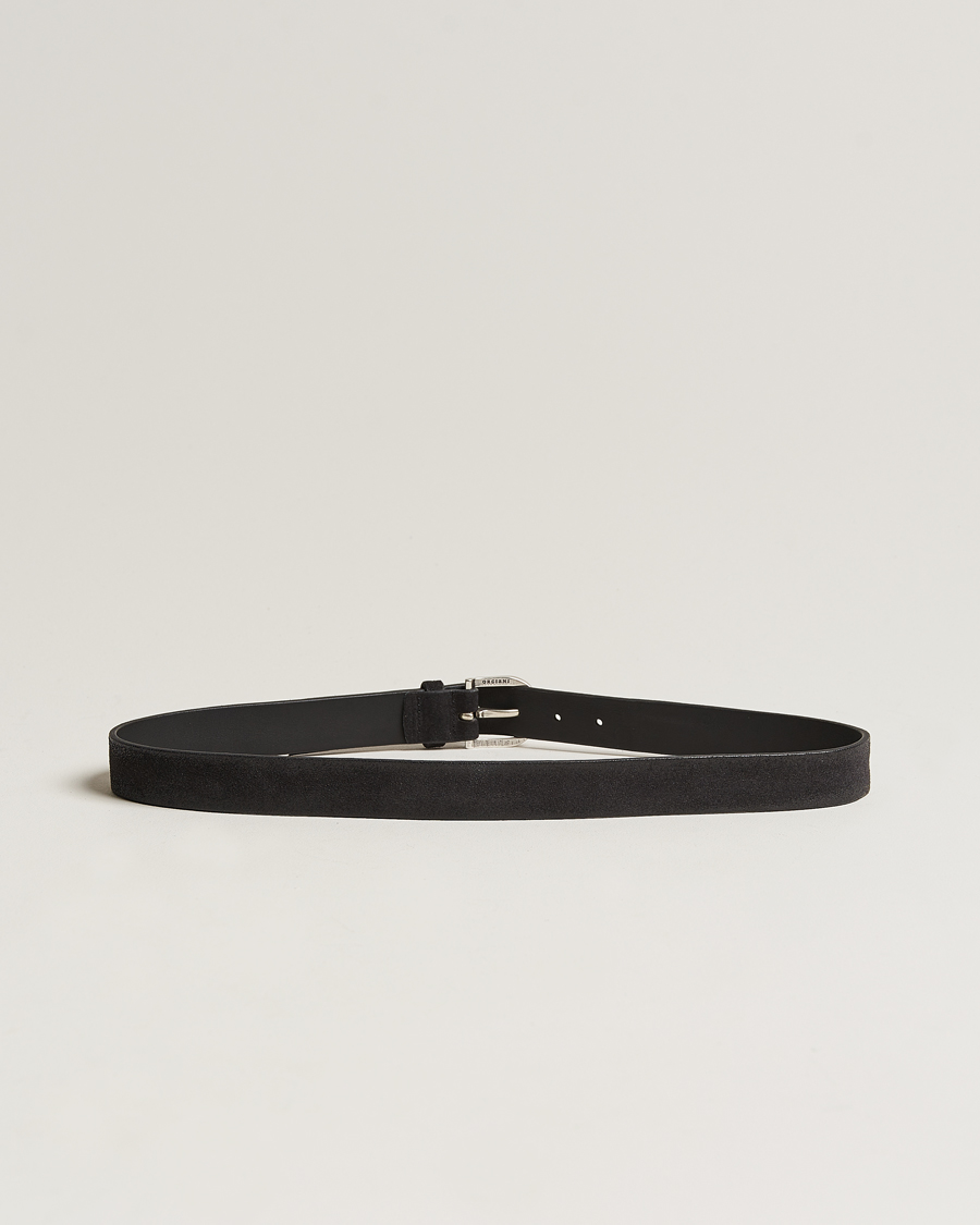 Herre | Orciani Handmade Suede Belt 3 cm Nero | Orciani | Handmade Suede Belt 3 cm Nero