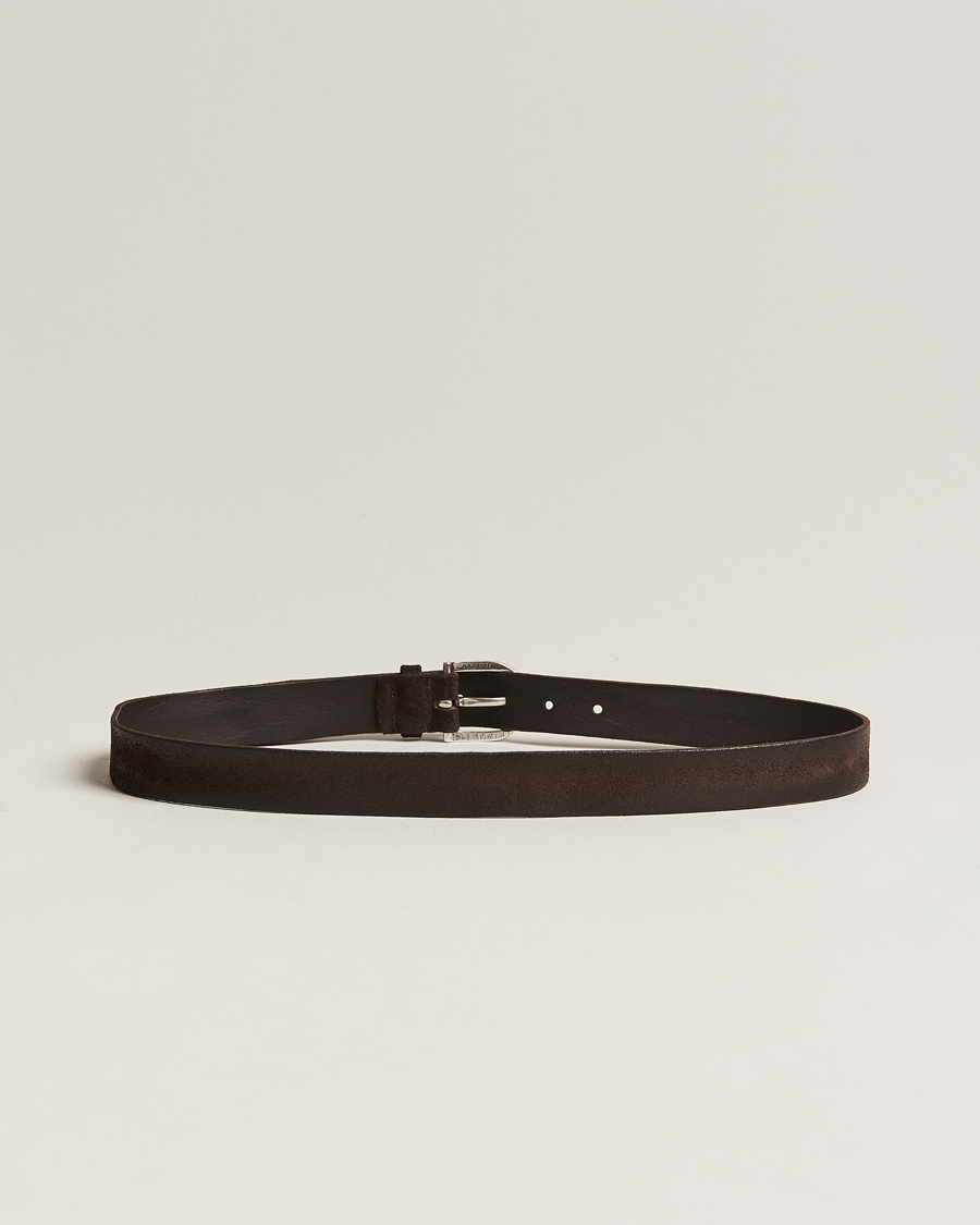 Herre |  | Orciani | Handmade Suede Belt 3 cm Testa Di Moro