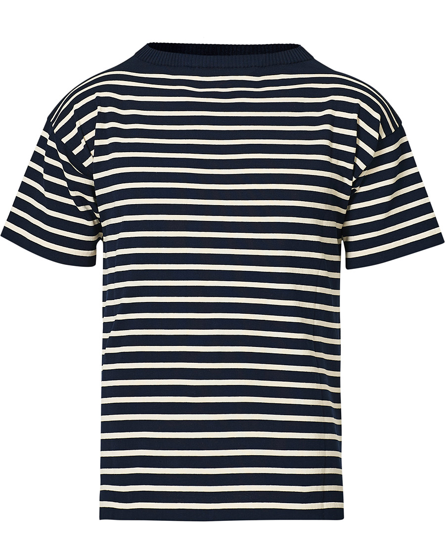 Herre | T-Shirts | Andersen-Andersen | Boatsman Short Sleeve Tee Navy/Off White