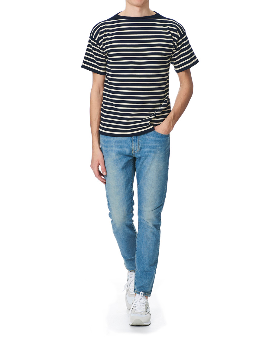 Herre | T-Shirts | Andersen-Andersen | Boatsman Short Sleeve Tee Navy/Off White