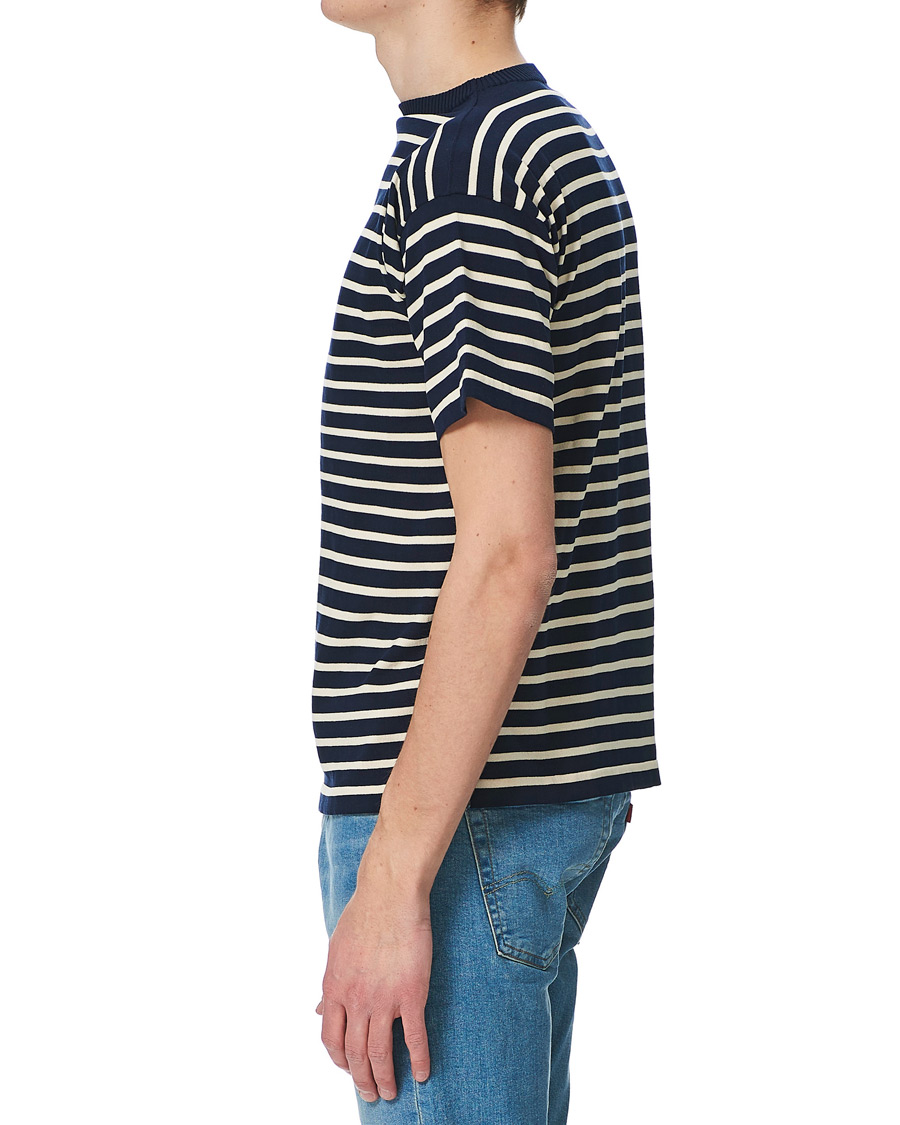 Herre | T-Shirts | Andersen-Andersen | Boatsman Short Sleeve Tee Navy/Off White