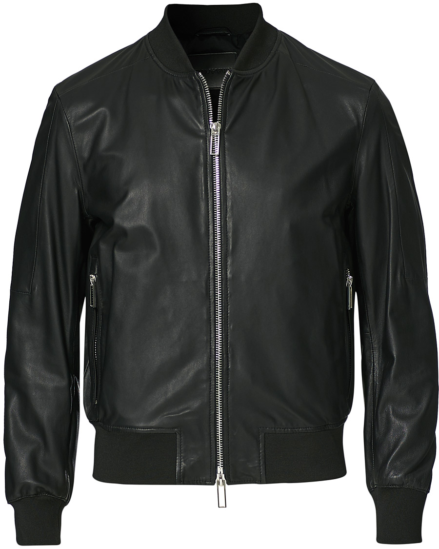 Herre | Jakker | Emporio Armani | Leather Bomber Jacket Black