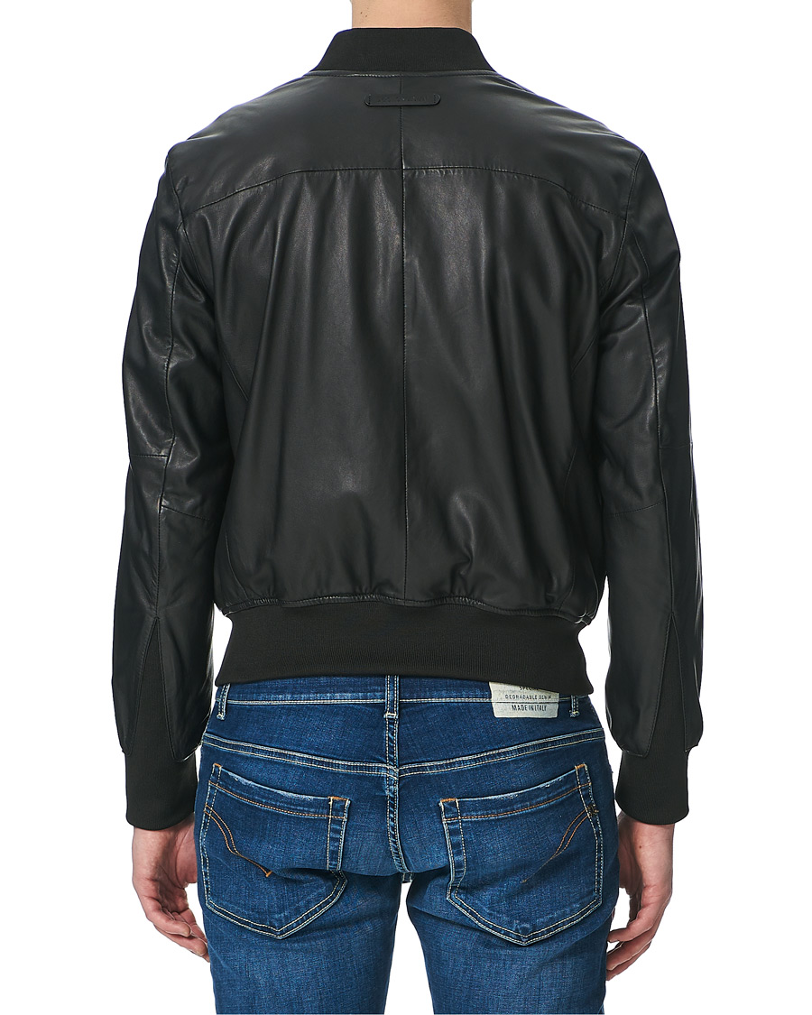 Herre | Jakker | Emporio Armani | Leather Bomber Jacket Black
