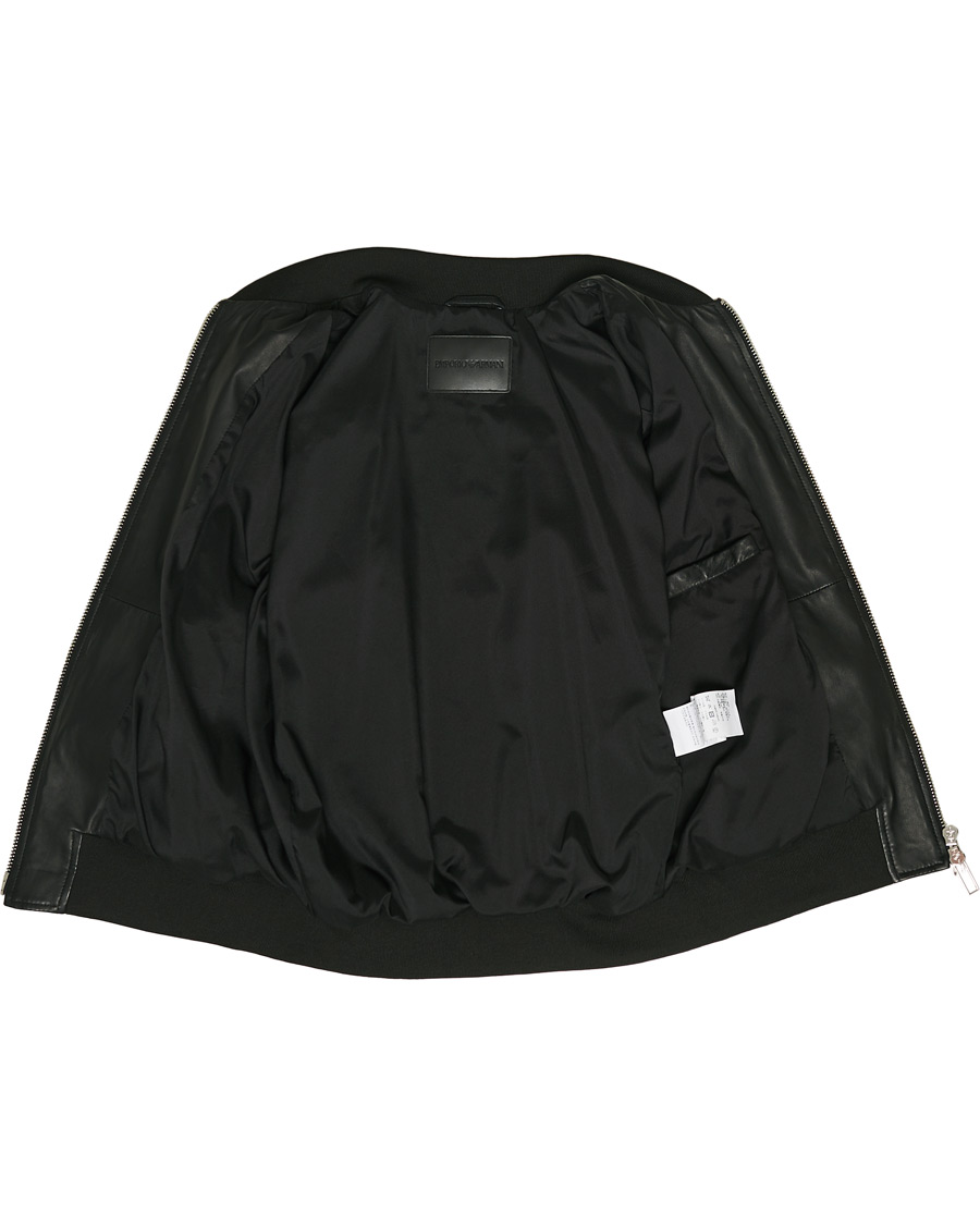 Herre | Jakker | Emporio Armani | Leather Bomber Jacket Black