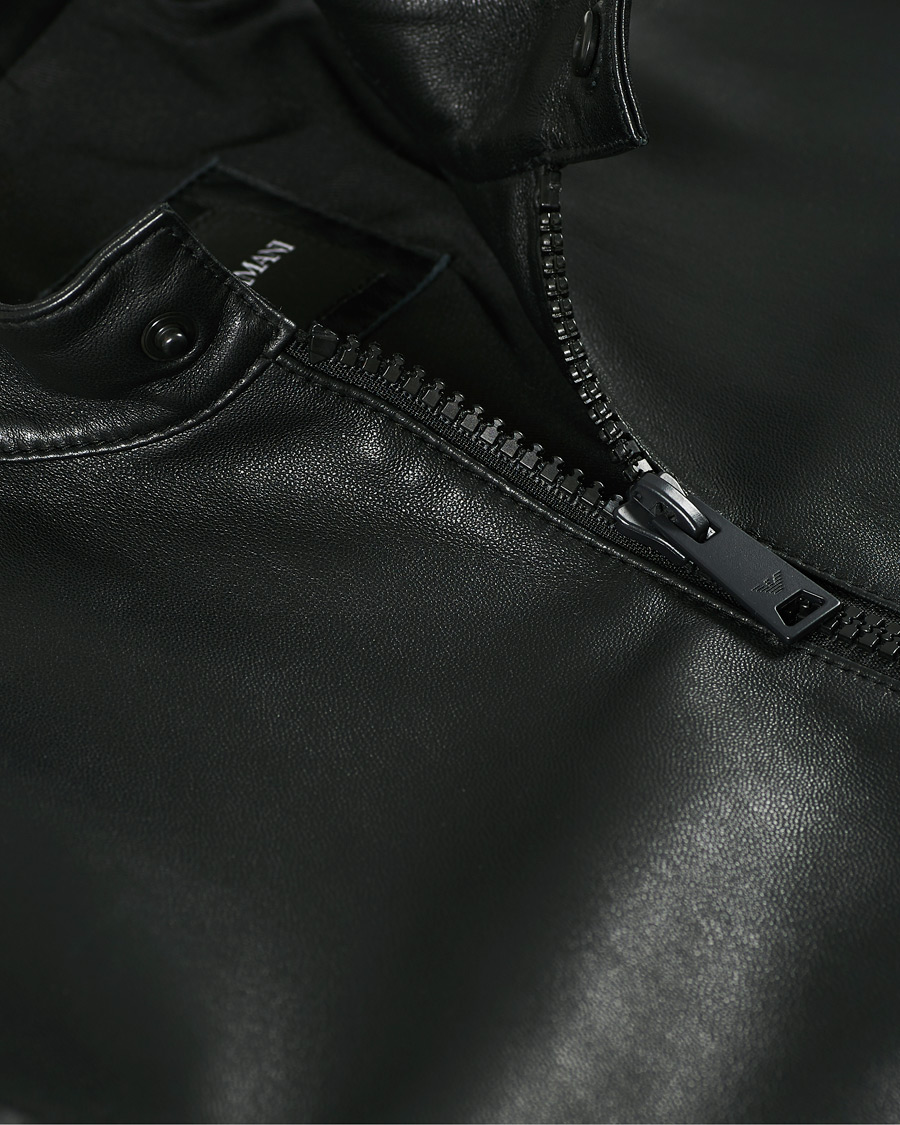 Herre | Jakker | Emporio Armani | Leather Jacket Black