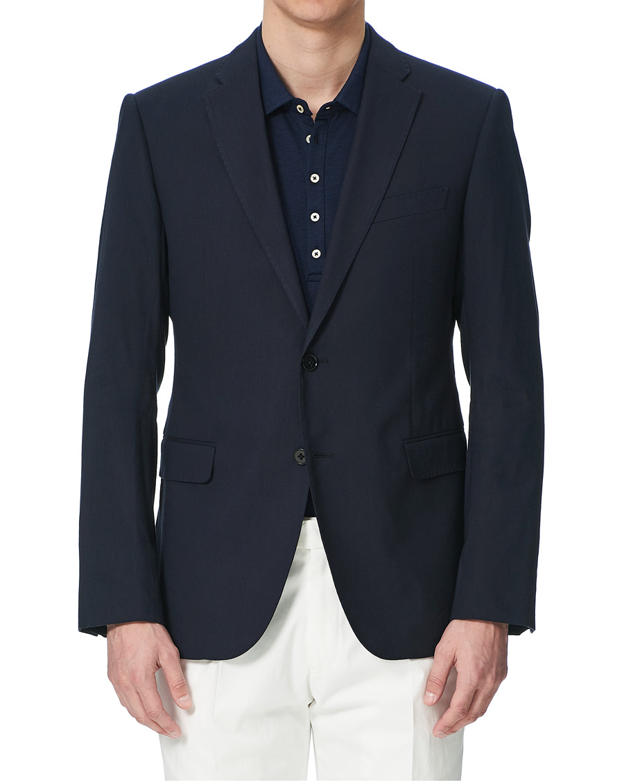 Herre | Blazere & jakker | Emporio Armani | Slim Fit Techno Linen Stretch Blazer Navy
