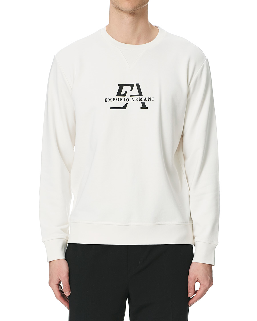 Herre | Trøjer | Emporio Armani | Logo Crew Neck Sweatshirt White