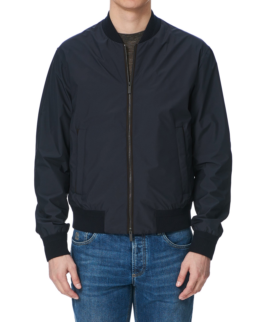 Herre | Jakker | Ermenegildo Zegna | Stratos Waterrepellent Bomber Jacket Navy