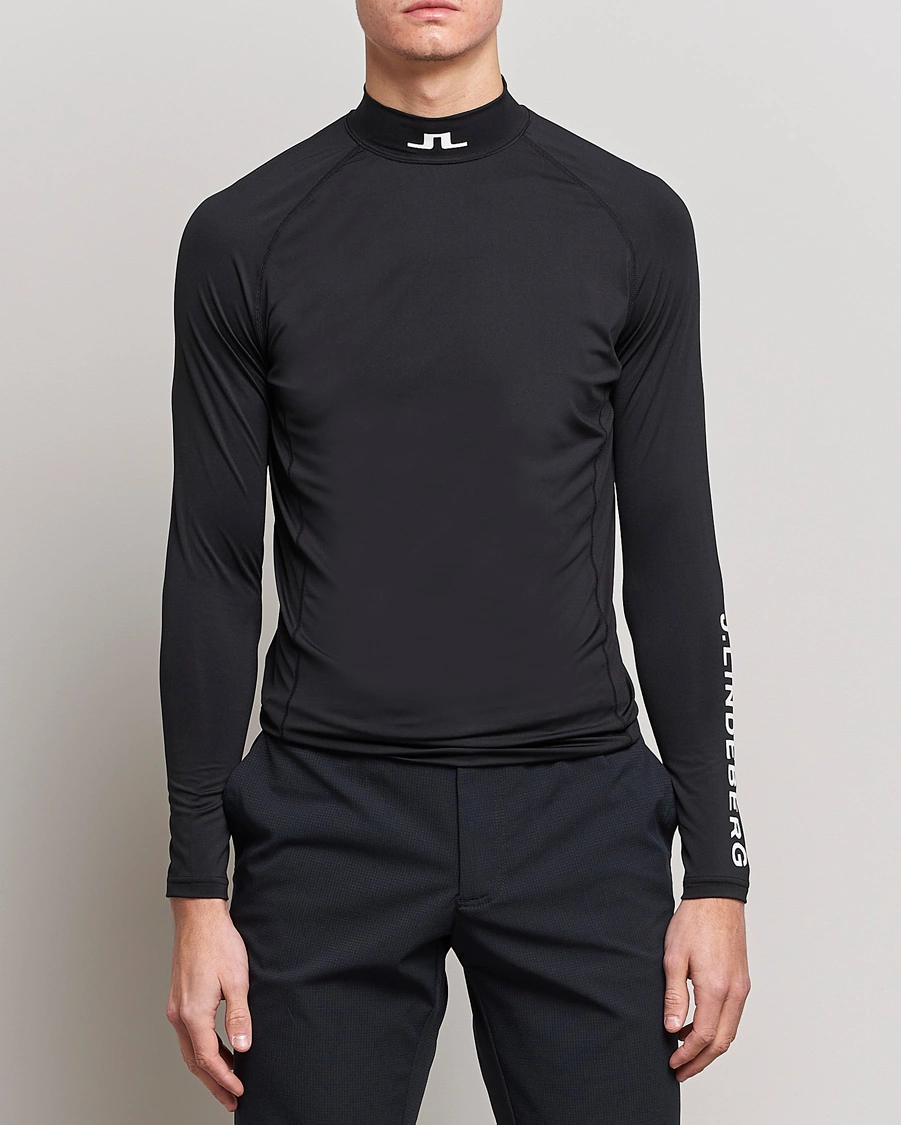 Herre | Langærmede t-shirts | J.Lindeberg | Aello Soft Compression Tee Black