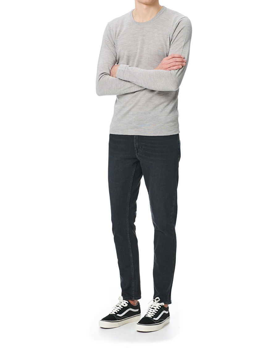 Herre | Trøjer | J.Lindeberg | Newman Merino Crew Neck Pullover Stone Grey Melange