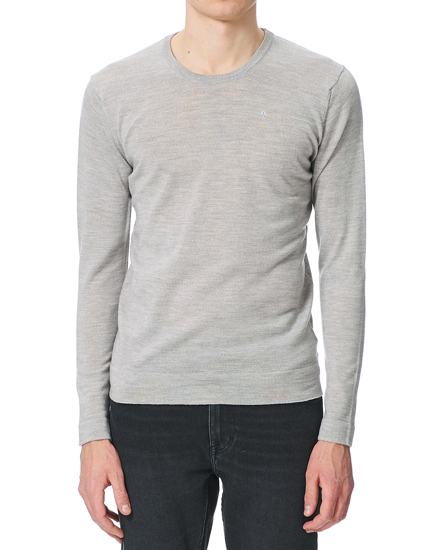 Herre | Trøjer | J.Lindeberg | Newman Merino Crew Neck Pullover Stone Grey Melange