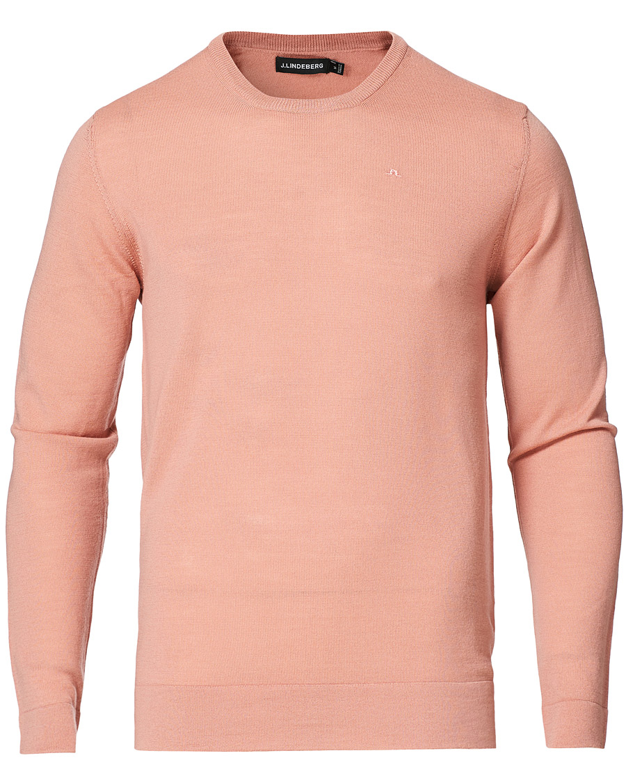 Herre | Trøjer | J.Lindeberg | Newman Merino Crew Neck Pullover Rose Coppar