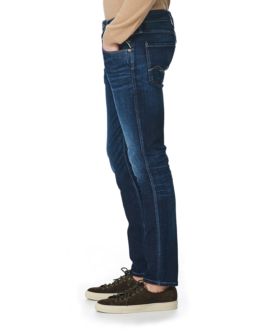 Herre | Jeans | Replay | Anbass Power Stretch One Year Wash Jeans Dark Blue