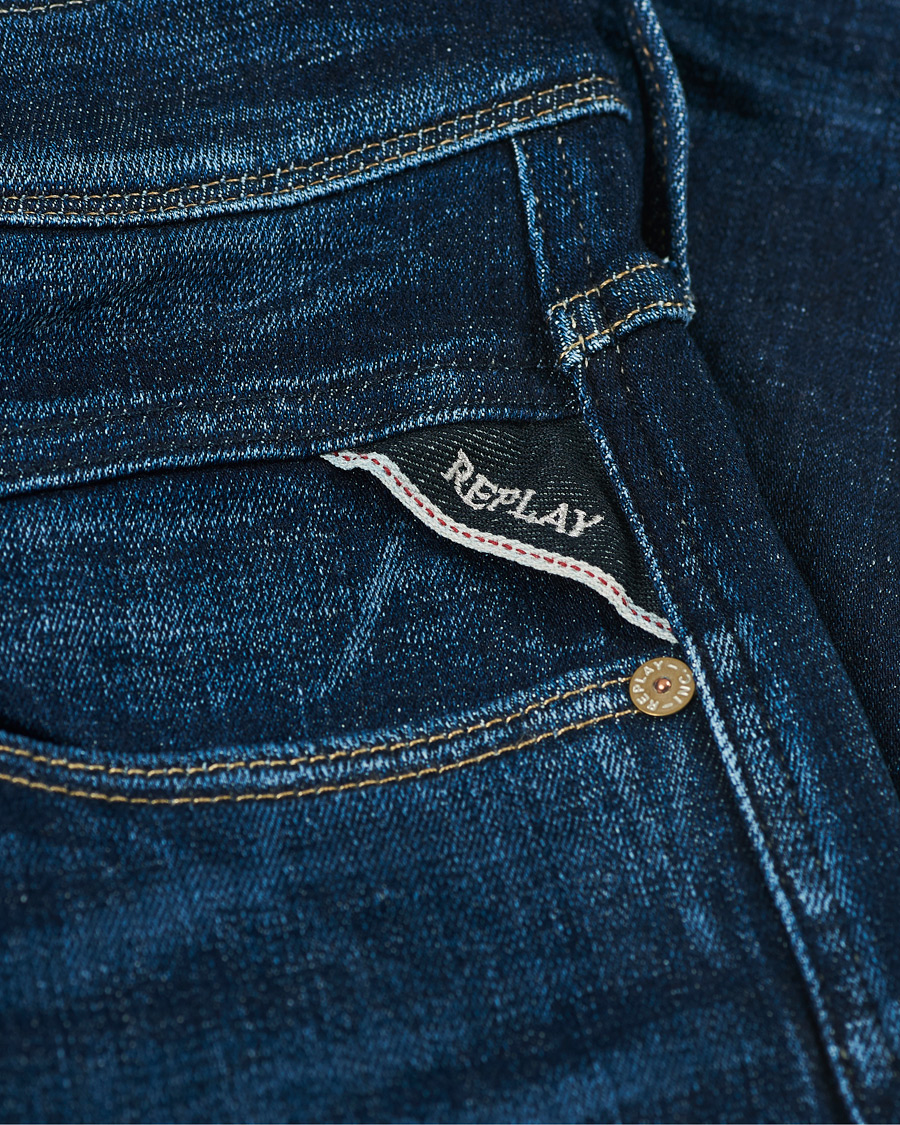Herre | Jeans | Replay | Anbass Power Stretch One Year Wash Jeans Dark Blue