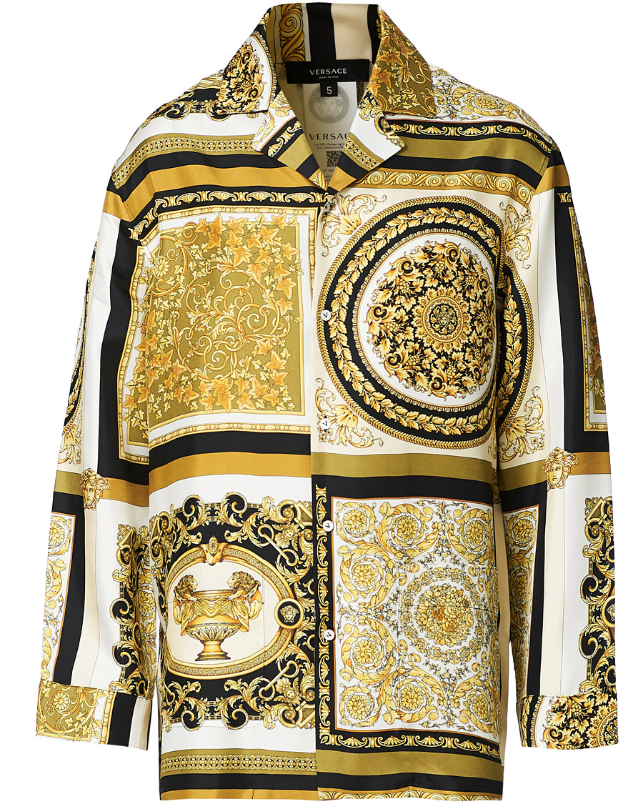 Herre | Skjorter | Versace | Silk Twill Shirt White/Gold