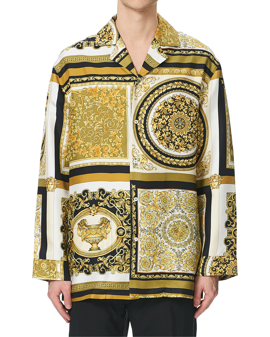 Herre | Skjorter | Versace | Silk Twill Shirt White/Gold