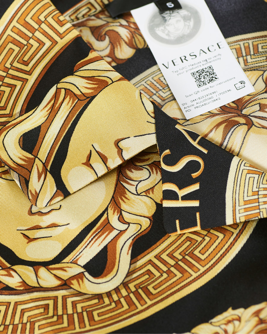 Herre | Skjorter | Versace | Medusa Silk Shirt Black/Gold