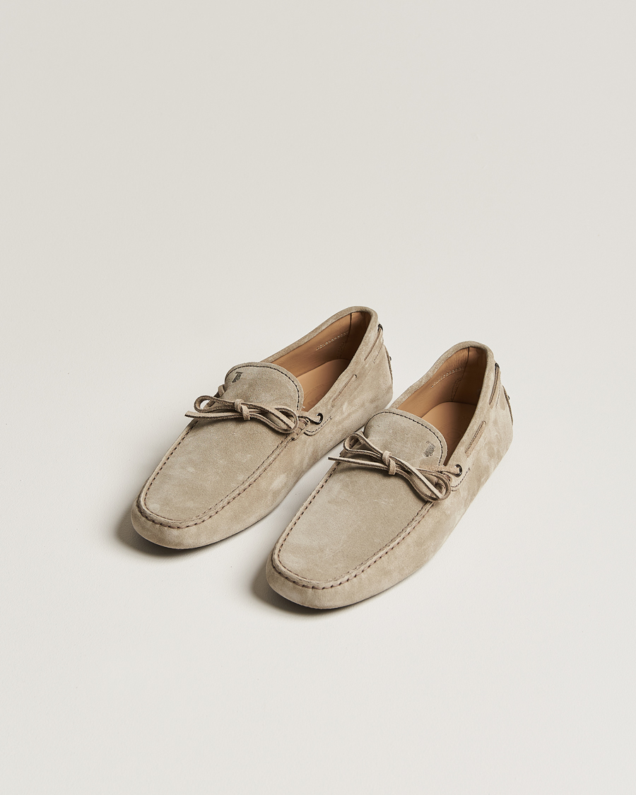 Herre | Sko i ruskind | Tod's | Lacetto Gommino Carshoe Taupe Suede