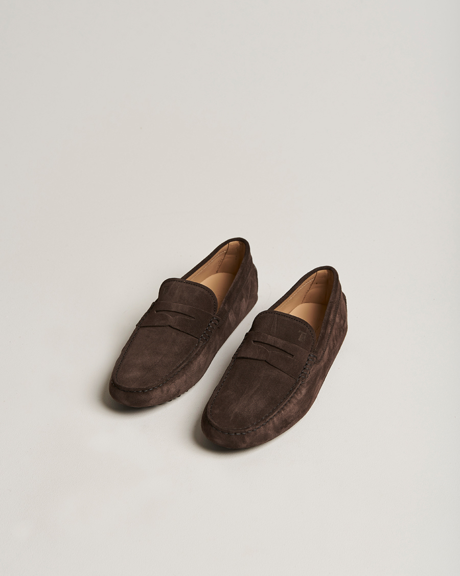 Herre | Sko i ruskind | Tod's | Gommino Carshoe Dark Brown Suede