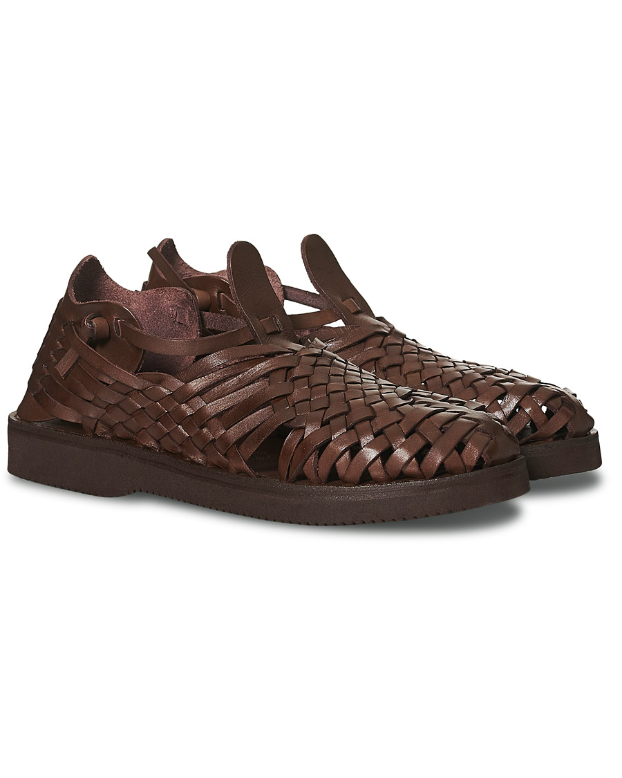 Modig Ekstraordinær Refinement Yuketen Cruz Braided Sandal Dark Brown Calf - CareOfCarl.dk