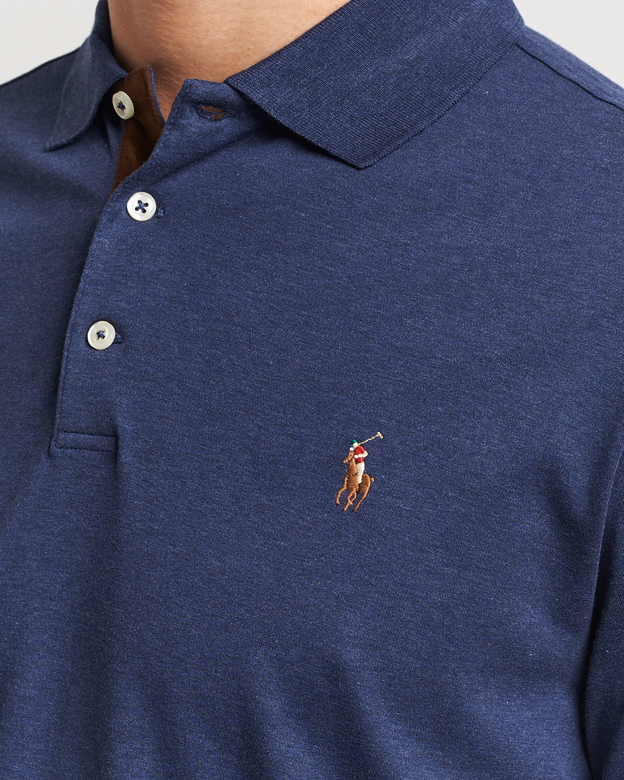 Herre | Trøjer | Polo Ralph Lauren | Luxury Pima Cotton Long Sleeve Polo Navy Heather