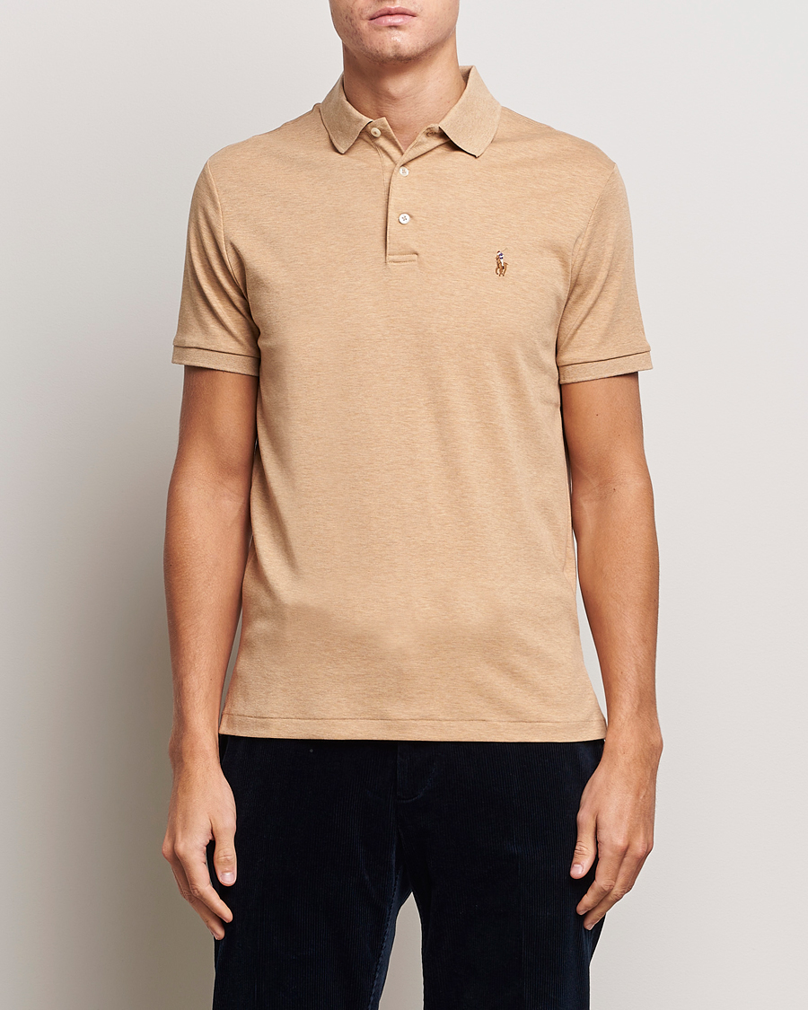 Herr | Pikéer | Polo Ralph Lauren | Luxury Pima Cotton Polo Camel Heather