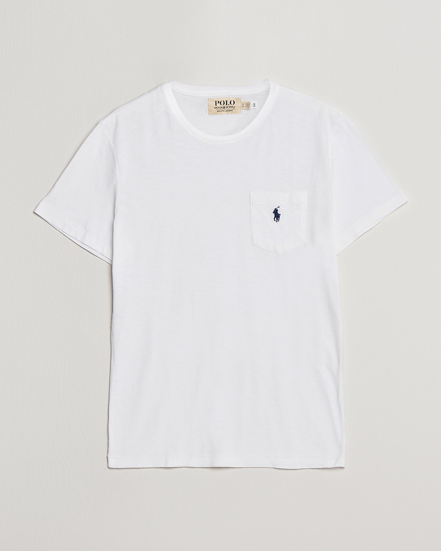Herre | T-Shirts | Polo Ralph Lauren | Washed Crew Neck Pocket Tee White