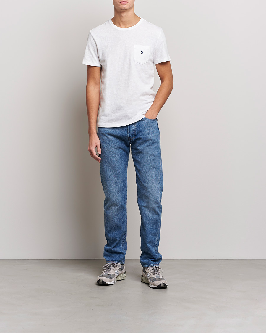 Herre | T-Shirts | Polo Ralph Lauren | Washed Crew Neck Pocket Tee White