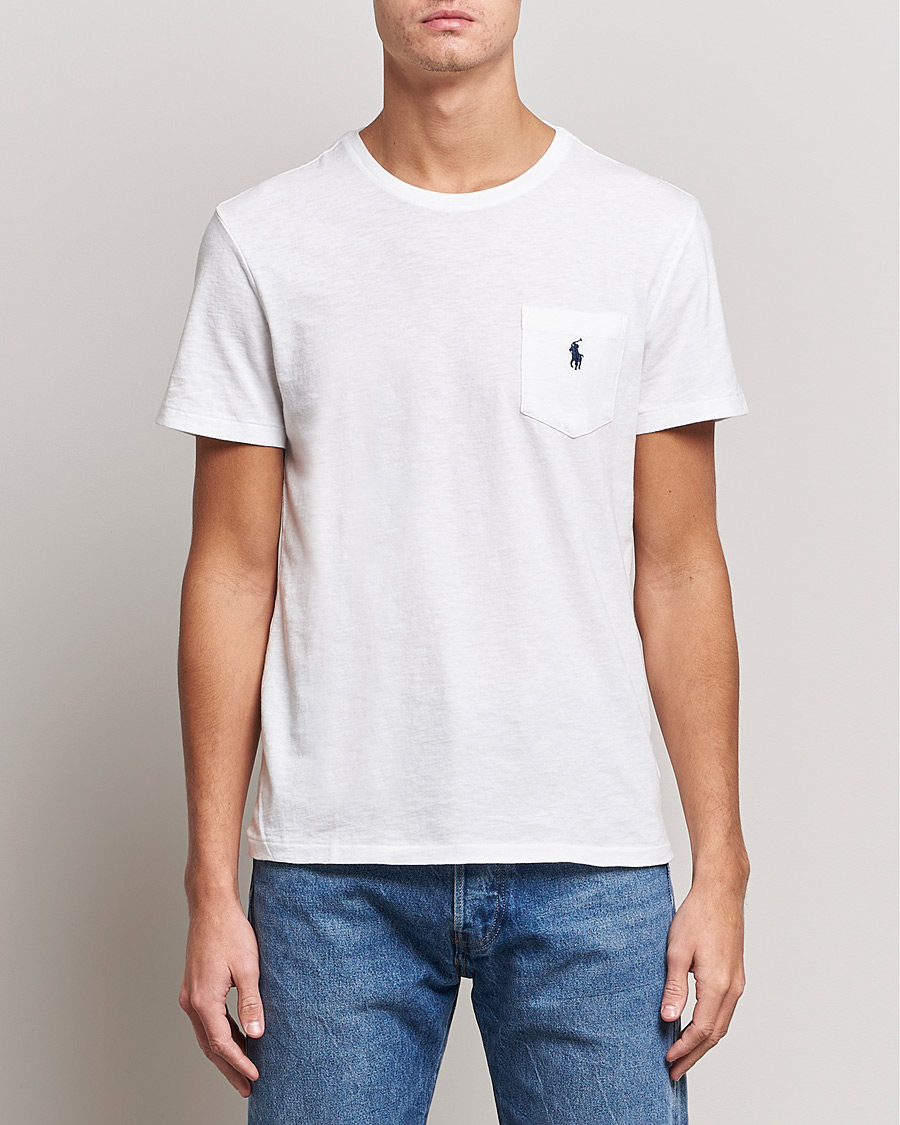 Herre | T-Shirts | Polo Ralph Lauren | Washed Crew Neck Pocket Tee White