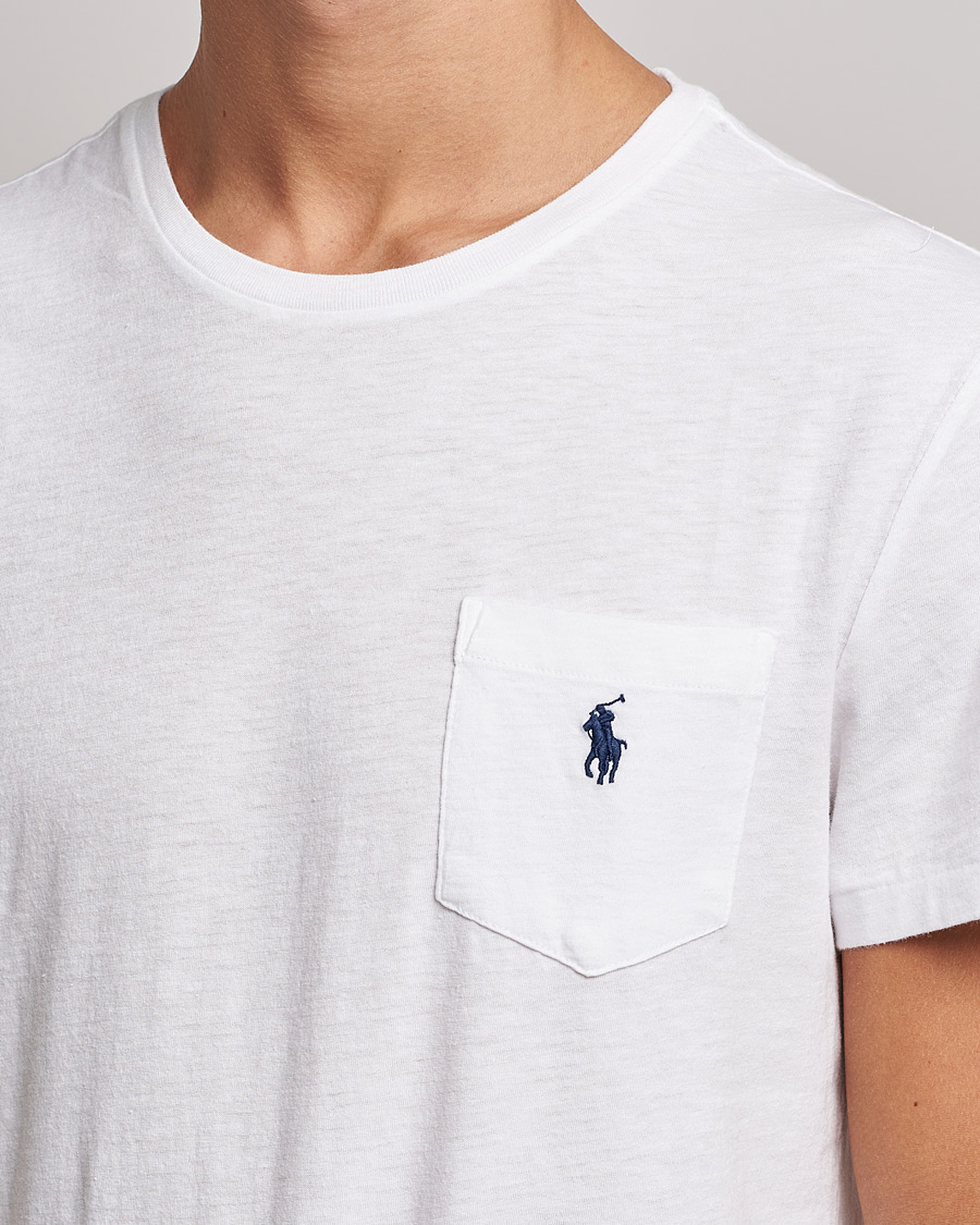 Herre | T-Shirts | Polo Ralph Lauren | Washed Crew Neck Pocket Tee White