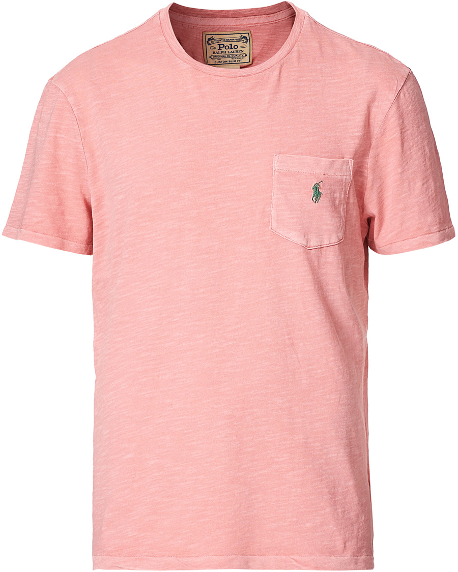 Herre | T-Shirts | Polo Ralph Lauren | Washed Crew Neck Pocket Tee Desert Rose