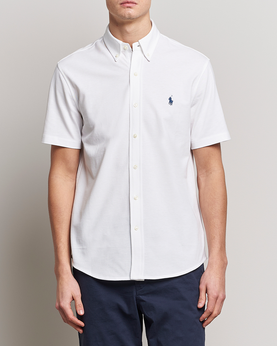 Herre | Skjorter | Polo Ralph Lauren | Featherweight Mesh Short Sleeve Shirt White