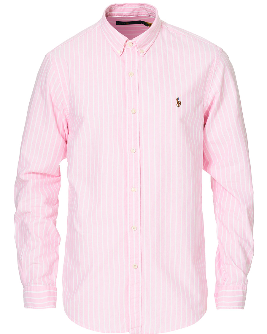 Herre | Skjorter | Polo Ralph Lauren | Slim Fit Oxford Striped Shirt Pink/White