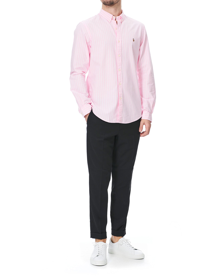 Herre | Skjorter | Polo Ralph Lauren | Slim Fit Oxford Striped Shirt Pink/White