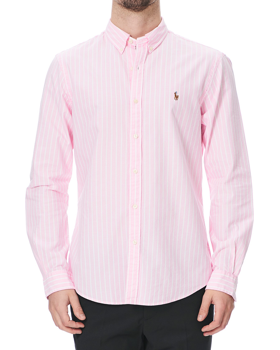 Herre | Skjorter | Polo Ralph Lauren | Slim Fit Oxford Striped Shirt Pink/White