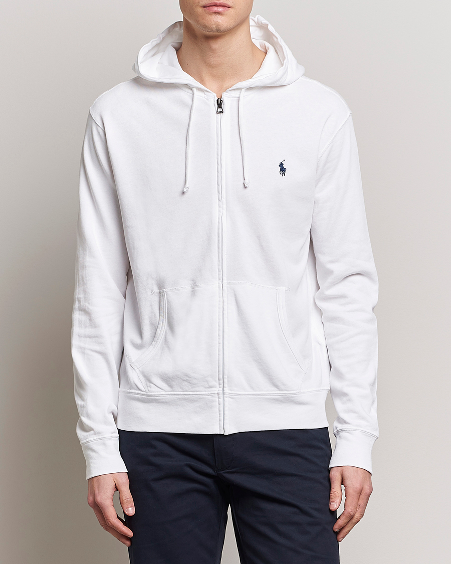 Herre | Hættetrøjer | Polo Ralph Lauren | Spa Terry Full Zip Hoodie White