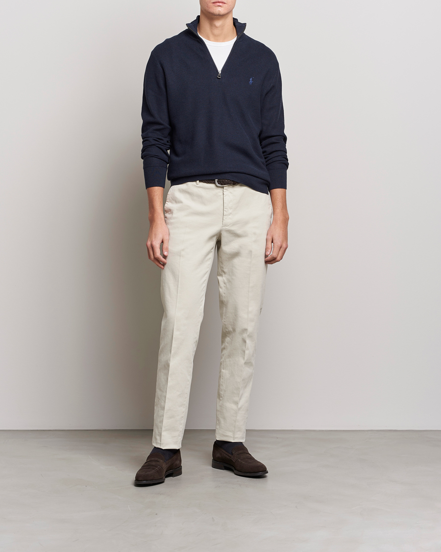 Herre | Trøjer | Polo Ralph Lauren | Textured Half-Zip Navy Heather