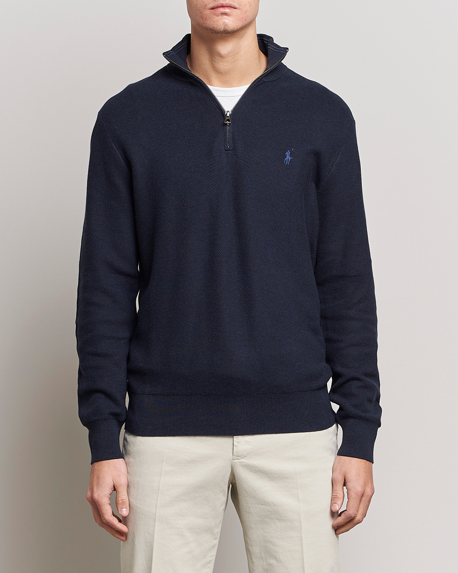 Herre | Trøjer | Polo Ralph Lauren | Textured Half-Zip Navy Heather