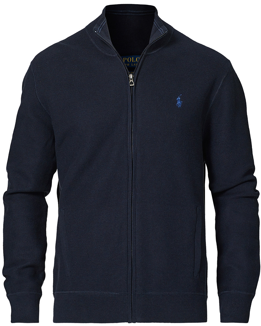 Herre | Trøjer | Polo Ralph Lauren | Textured Full-Zip Sweater Navy Heather