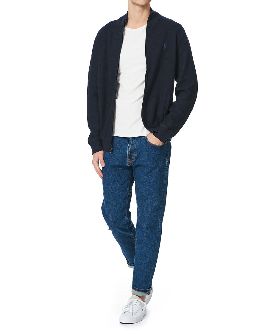 Herre | Trøjer | Polo Ralph Lauren | Textured Full-Zip Sweater Navy Heather