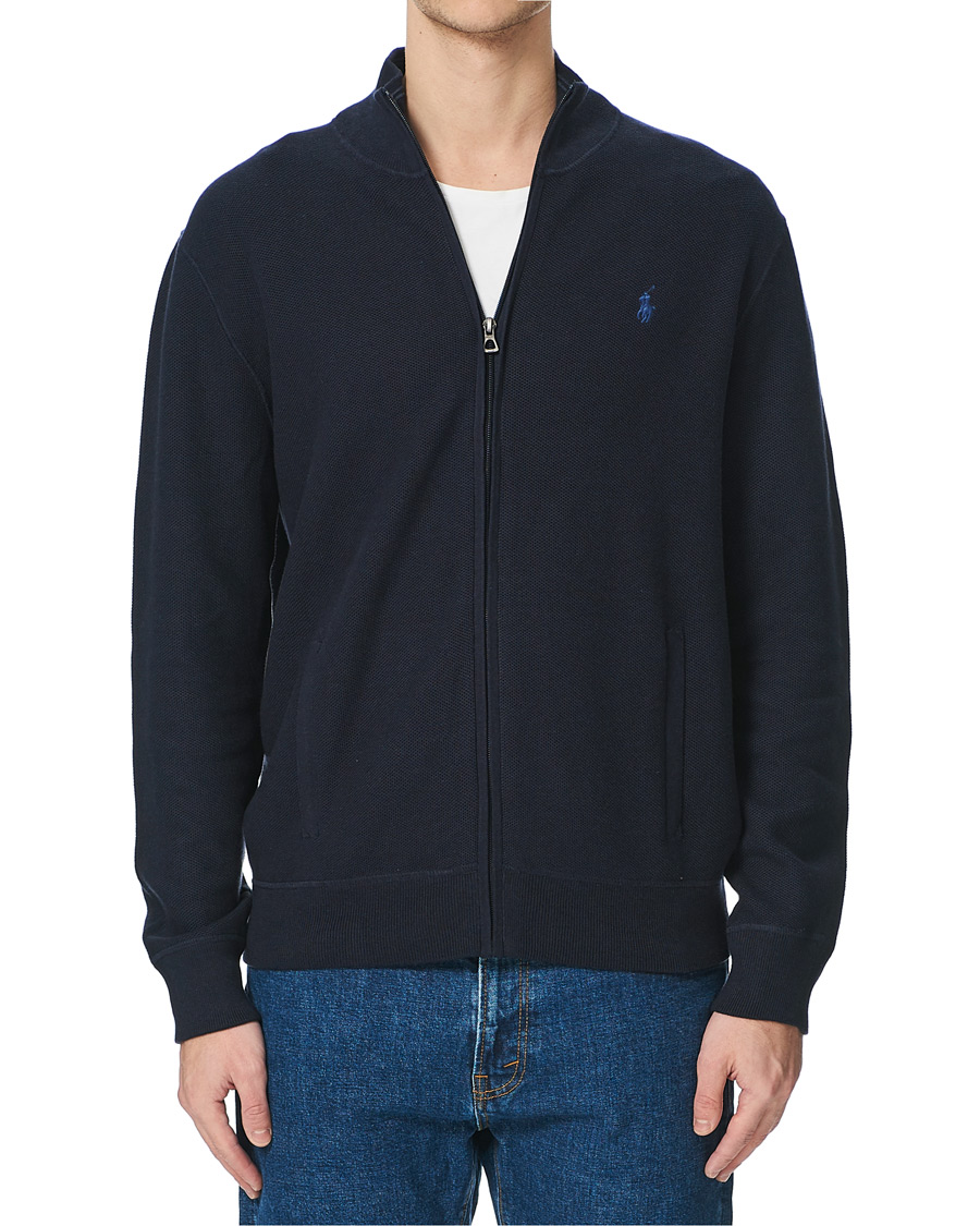 Herre | Trøjer | Polo Ralph Lauren | Textured Full-Zip Sweater Navy Heather
