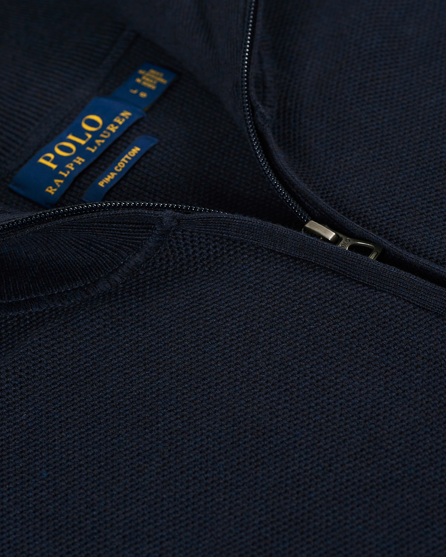 Herre | Trøjer | Polo Ralph Lauren | Textured Full-Zip Sweater Navy Heather